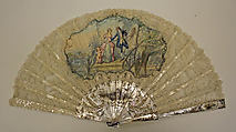Fan, mother-of-pearl, paper, French