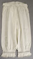 Drawers, cotton, probably American