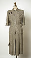 Suit, Gilbert Adrian (American, Naugatuck, Connecticut 1903–1959 Hollywood, California), wool, pearl, American
