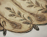 Evening dress, cotton, metallic thread, French