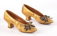 Evening pumps, leather, metal, American
