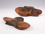 Pattens, leather, wood, metal, American