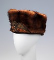Toque, Louise & Company, silk, fur, metal, American