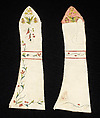 Mitts, Leather, silk, possibly British