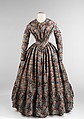 Dress, wool, silk, American