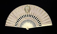 Fan, C. Leviéle, Ivory, silk, sequins, paper, American