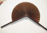 Fan, paper, wood, leather, metal, American