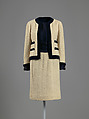 Suit, House of Chanel (French, founded 1910), wool, silk, metal, French
