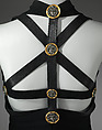 Dress, Gianni Versace (Italian, founded 1978), wool/silk blend, leather, metal, Italian
