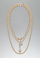 Necklace, House of Dior French, pearl, metal, French
