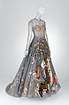 Evening dress, Valentino (Italian, founded 1959), silk, feather, glass, metal, Italian