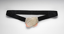 Evening belt, Elsa Schiaparelli (Italian, 1890–1973), silk, plastic (cellulose nitrate, n-butyl methacrylate, methacrylic acid), French
