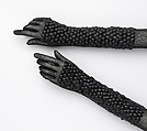 Evening gloves, Schiaparelli (French, founded 1927), silk, gelatin, French