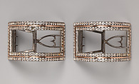 Shoe buckles, paste, metal, British