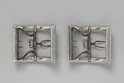 Shoe buckles, metal, paste, British