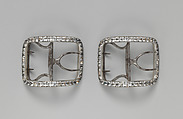 Shoe buckles, paste, metal, British