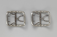Shoe buckles, paste, metal, British