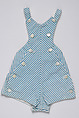Playsuit, Charles James American, cotton, mother-of-pearl, metal, American