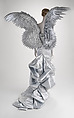 Ensemble, Mugler (French, founded 1974), (a, b) painted feathers, silk, metal, (c) silk, metal, (d) silk, synthetic fiber, metal, (e) silk, French