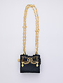 Purse, Gianni Versace Italian, leather, metal, glass, Italian