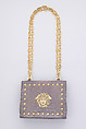 Purse, Gianni Versace Italian, alligator skin, metal, Italian