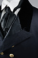 Tailcoat, wool, silk, cotton, metal, probably British