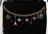 Ensemble, House of Balenciaga (French, founded 1937), (a) plastic (polyethylene), (b) synthetic fiber, metal, (c, d) synthetic fiber, leather, metal, (e) plastic, (f) metal, French