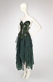 Ensemble, Mugler (French, founded 1974), (a) fiberglass, leather; (b) silk, French