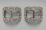 Shoe buckles, metal, paste, British