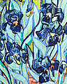 "Irises", Yves Saint Laurent (French, founded 1961), (a) silk, glass, plastic, metal, pearl, (b) silk, (c) silk, French
