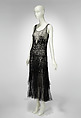 Evening dress, attributed to House of Chanel (French, founded 1910), silk, glass, French