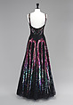 Evening ensemble, House of Chanel (French, founded 1910), silk, plastic, suede, glass, French