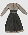 Ensemble, Christian Dior (French, Granville 1905–1957 Montecatini), (a) cotton/rayon/acetate blend
(b) straw
(c–f) metal, French