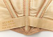 Evening dress, OLYMPE (American, active ca. 1851–1885), silk, mother-of-pearl, American