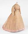 Evening dress, OLYMPE (American, active ca. 1851–1885), silk, mother-of-pearl, American