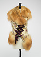 Vest, House of Dior French, suede, silk, rhinestone, glass, fur, French