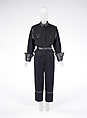 Jumpsuit, Claude Montana French, wool, leather, metal, French
