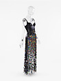 Ensemble, Alexander McQueen (British, founded 1992), (a) leather, (b) leather, (c) nylon, viscose, polyester, plastic, glass, metal, silk, (c) brass, glass, pearl, (d, e) brass, glass, (f) brass, glass, (g) brass, glass, (h) brass, glass, (i) brass, glass, (j) brass, glass, (k, l) nylon, elastane, British