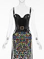 Ensemble, Alexander McQueen (British, founded 1992), (a) leather, (b) leather, (c) nylon, viscose, polyester, plastic, glass, metal, silk, (c) brass, glass, pearl, (d, e) brass, glass, (f) brass, glass, (g) brass, glass, (h) brass, glass, (i) brass, glass, (j) brass, glass, (k, l) nylon, elastane, British