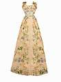 Evening dress, House of Worth (French, 1858–1956), silk, cotton, rhinestones, metal, French