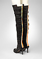 Ensemble, A. F. Vandevorst (Belgian, founded 1997), (a) synthetic, (b) silk, metal, (c, d) boots, Belgian