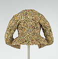 Waistcoat, linen, silk, metal, British