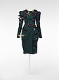 Ensemble, House of Lanvin (French, founded 1889), (a) silk, glass, plastic, (b, c) leather, glass, French
