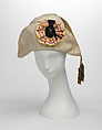 Hat, Vivienne Westwood British, raffia, silk, metal, British