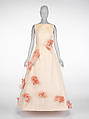 Evening dress, Ann Lowe (American, Clayton, Alabama ca. 1898–1981 Queens, New York), silk, ostrich feathers, American