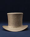 Hat, Samuel O. Aborn (American, 1817–1899), (a) beaver fur; (b, c) leather, American