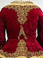 Fancy dress costume, silk, cotton, metallic thread, probably British