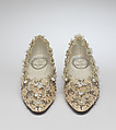Wedding shoes, House of Dior (French, founded 1946), silk, leather, nylon, glass, metallic thread, French