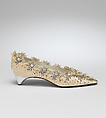 Wedding shoes, House of Dior (French, founded 1946), silk, leather, nylon, glass, metallic thread, French