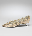 Wedding shoes, House of Dior (French, founded 1946), silk, leather, nylon, glass, metallic thread, French